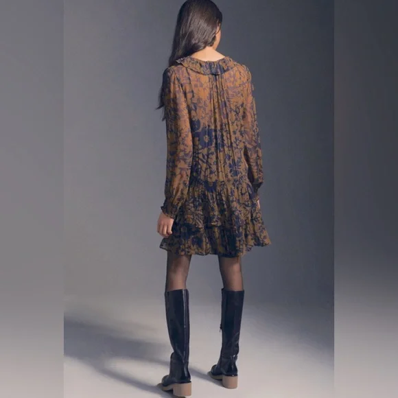 ANTHROPOLOGIE The Marais Printed Chiffon Mini Dress - Picture 4 of 14